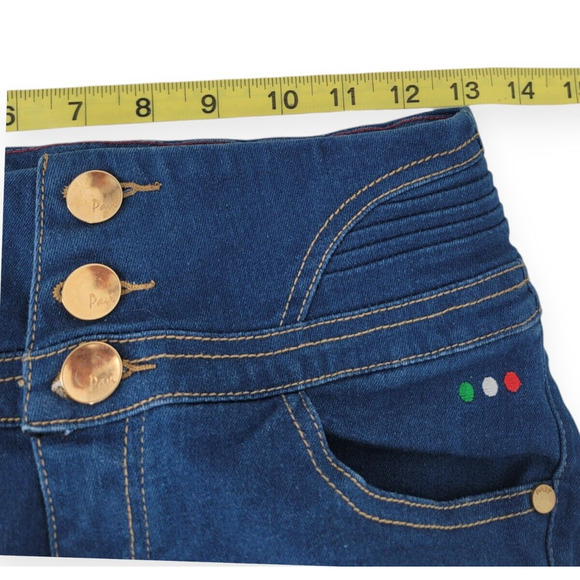 Pavi Italy High Waist Skinny Jeans, Women’s Size 4, Dark Wash Denim, Button Fly - Picture 3 of 7